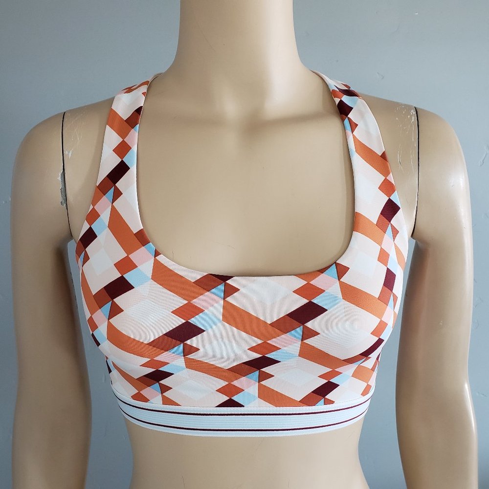 Forever 21 Multicolor Geometric Athletic Sports Bra Small NWOT